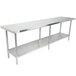 Regency 30 inch x 96 inch 16-Gauge 304 Stainless Steel Commercial Work Table with Undershelf