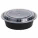 Choice 32 oz. Black 7 1/4 inch Round Microwavable Heavyweight Container with Lid - 150