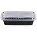 Choice 28 oz. Black 8 3/4 inch x 6 1/4 inch x 1 3/4 inch Rectangular Microwavable Heavyweight Container with Lid - 150