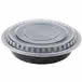 Choice 48 oz. Black 9 inch Round Microwavable Heavy Weight Container with Lid - 150