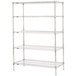 Metro 5N567C Super Erecta Adjustable Chrome Wire Stationary Starter Shelving Unit - 24 inch x 60 inch x 74 inch